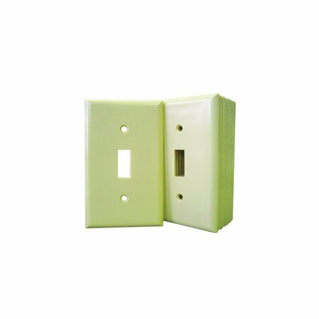 COOPER INDUSTRIES Eaton Wallplate, 4-1/2 in L, 2-3/4 in W, 1-Gang, Thermoset, Ivory, High-Gloss 2134V-JP